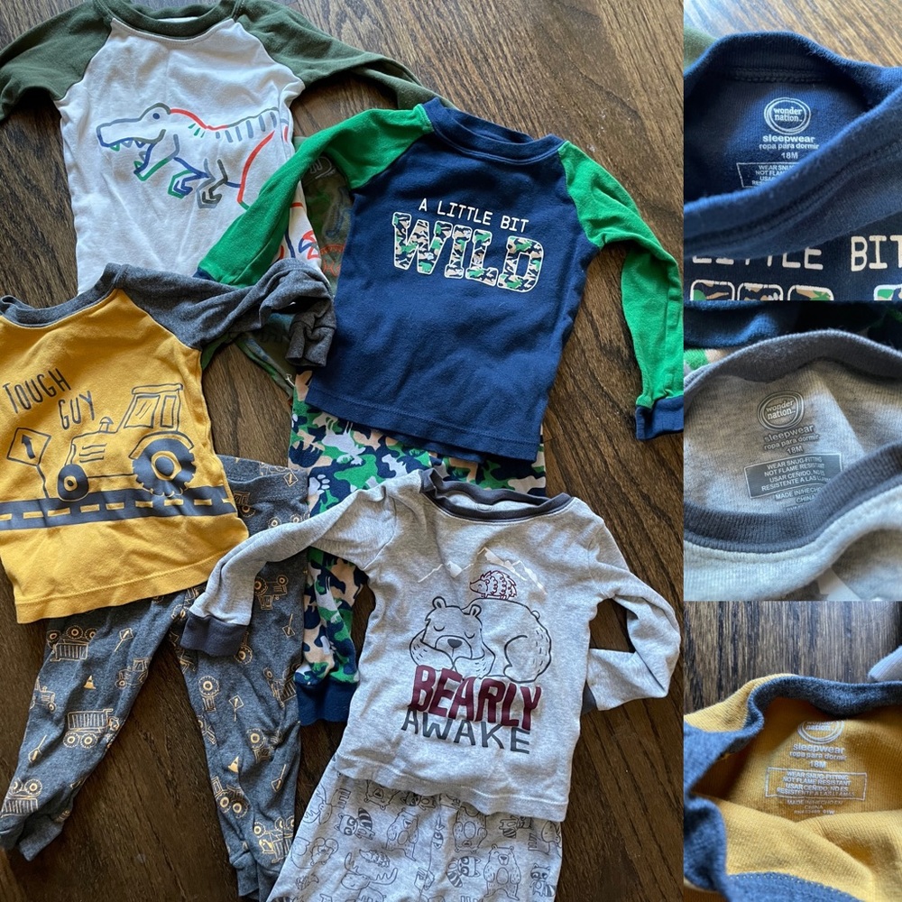 Wonder nation baby boy 18m pj bundle